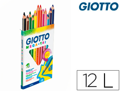 [F225900] LAPICES DE COLORES GIOTTO STILNOVO MAXI CAJA DE 12 UNIDADES COLORES SURTIDOS MINA 4,3 MM