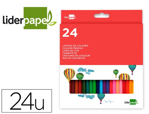 [LC04] LAPICES DE COLORES LIDERPAPEL CAJA DE 24 UNIDADES COLORES SURTIDOS