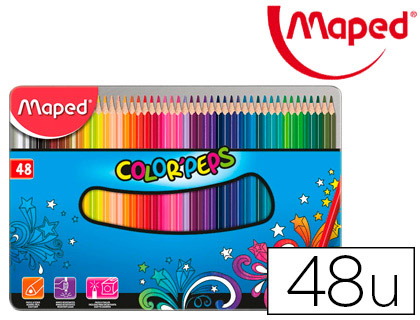 [832058] LAPICES DE COLORES MAPED COLOR PEPS CAJA METALICA DE 48 LAPICES COLORES SURTIDOS