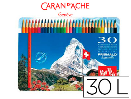 [CD999-330] LAPICES DE COLORES CARAN D'ACHE ACUARELABLES CAJA METALICA DE 30 COLORES SURTIDOS