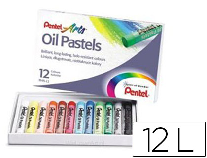 [PHN12] LAPICES PENTEL OIL PASTEL CAJA DE 12 COLORES SURTIDOS