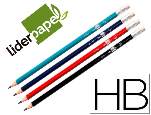 [LL02] LAPICES DE GRAFITO CON GOMA LIDERPAPEL TRIANGULAR