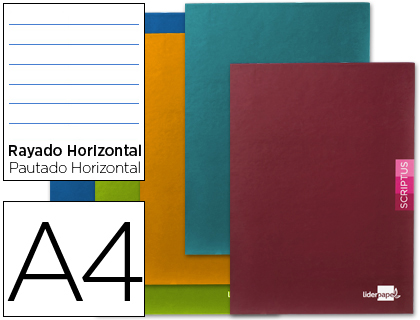 [LA11] LIBRETA LIDERPAPEL SCRIPTUS A4 48 HOJAS 90G/M2 HORIZONTAL CON MARGEN