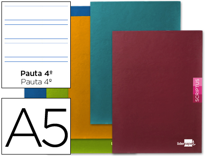 [LB20] LIBRETA LIDERPAPEL SCRIPTUS A5 PLUS 48 HOJAS 90G/M2 PAUTA 4ª3.5 MM. CON MARGEN