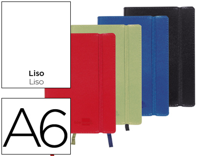 [LB51] LIBRETA LIDERPAPEL SIMIL PIEL A6 120 HOJAS 70G/M2 LISO COLORES SURTIDOS
