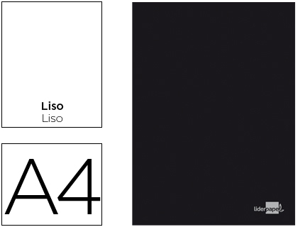 [LA15] LIBRETA LIDERPAPEL TAPA NEGRA A4 80 HOJAS 60G/M2 LISO CON DOBLE MARGEN