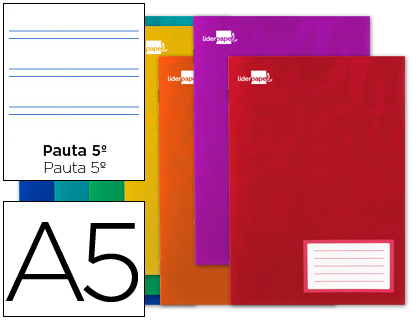 [LB08] LIBRETA LIDERPAPEL WRITE A5 32 HOJAS 60G/M2CUADRO PAUTA 5ª 2.5MM CON MARGEN