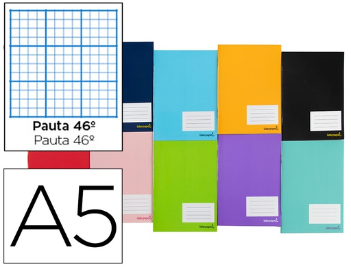 [LB57] LIBRETA LIDERPAPEL WRITE A5 32 HOJAS 60 G/M2 RAYADO Nº 46 COLORES SURTIDOS