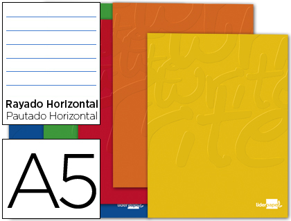 [LB34] LIBRETA LIDERPAPEL WRITE A5 80 HOJAS 60G/M2 HORIZONTAL CON DOBLE MARGEN