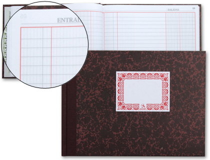 [9962] LIBRO CARTONE CUARTO APAISADO 100 HOJAS CAJA ENTRADA Y SALIDA