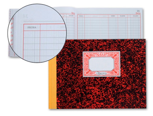 [3086] LIBRO MIQUELRIUS CARTONE 3086 CUARTO APAISADO 100 HOJAS CUENTAS CORRIENTES DEBE HABER Y SALDO