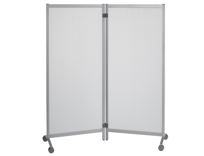 [CR01X2.00] MAMPARA SEPARADORA PAPERFLOW POLIPROPILENO TRANSLUCIDO CON RUEDAS 2 HOJAS