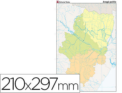 [7225-4] MAPA MUDO COLOR DIN A4 ARAGON POLITICO