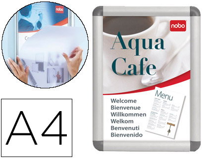 [1902214] MARCO PORTA ANUNCIOS NOBO CLIPDOWN DIN A4 MARCO DE ALUMINIO CON CANTONERAS 24,8X37X1,7 CM