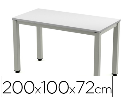 [2005AD02] MESA DE OFICINA ROCADA EXECUTIVE 2005AD02 ALUMINIO /GRIS 200X100 CM