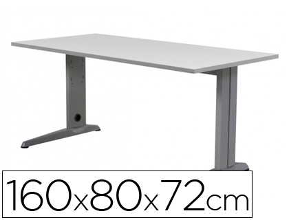 [2002AC02] MESA DE OFICINA ROCADA METAL 2002AC02 ALUMINIO /GRIS 160X80 CM