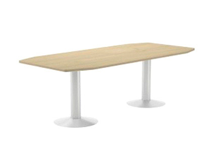 [3003ATW01] MESA DE REUNION ROCADA MEETING 3003ATW01 ESTRUCTURA COLUMNA DOBLE ACERO BLANCO TABLERO MADERA HAYA