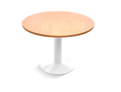 [3006ATW04] MESA DE REUNION ROCADA MEETING 3006ATW04 ESTRUCTURA COLUMNA ACERO BLANCO TABLERO MADERA BLANCO 120 CM DIAMETRO