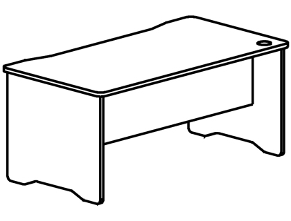 [2001AA01V24] MESA OFICINA ROCADA SERIE WORK 140X80 ACABADO AA01 HAYA/HAYA