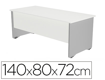 [2001AN04V24] MESA OFICINA ROCADA SERIE WORK 140X80 CM ACABADO AN04 GRIS/BLANCO