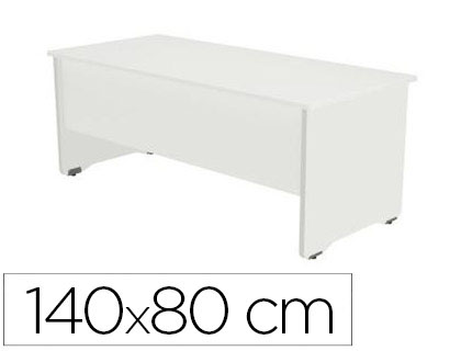 [2001AW04V24] MESA OFICINA ROCADA SERIE WORK 140X80 CM ACABADO AW04 BLANCO/BLANCO