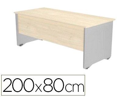 [2004AN04V24] MESA OFICINA ROCADA SERIE WORK 200X80 CM ACABADO AN04 GRIS/BLANCO