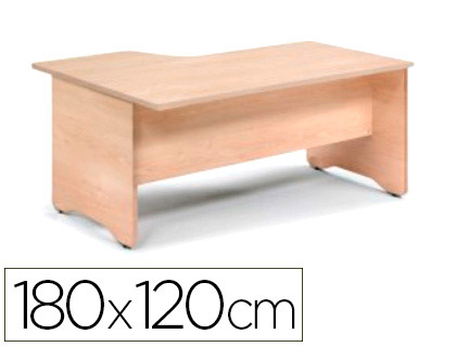 [2052AN02V24] MESA ROCADA SERIE WORK 180X120 CM DERECHA ACABADO AN02 GRIS/GRIS