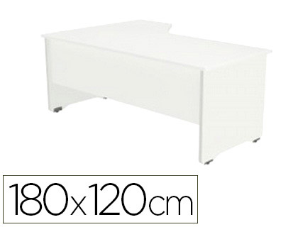 [2052AW04V24] MESA ROCADA SERIE WORK 180X120 CM DERECHA ACABADO AW04 BLANCO/BLANCO