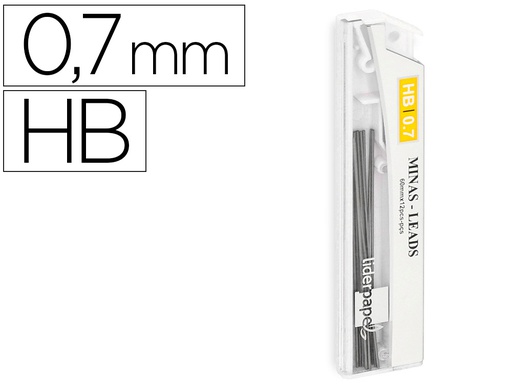 [MG02] MINAS LIDERPAPEL GRAFITO 0,7 MM HB TUBO DE 12 MINAS LONGITUD 60 MM