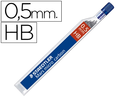 [250 05-HB] MINAS STAEDTLER MARS MICRO GRAFITO 0,5 MM HB TUBO CON 12 MINAS
