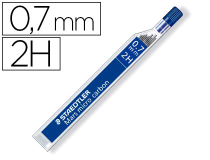[250 07-2H] MINAS STAEDTLER MARS MICRO GRAFITO 0,7 MM 2H TUBO CON 12 UNIDADES