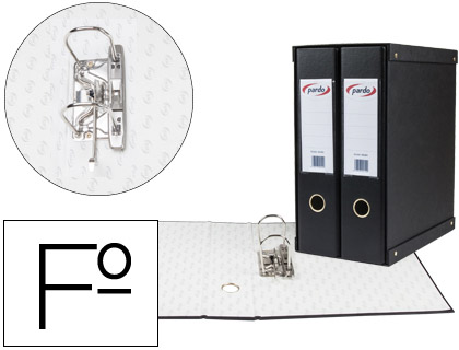 [924201] MODULO PARDO 2 ARCHIVADORES DE PALANCA FOLIO 2 ANILLAS DE 70 MM NEGRO 350X180X300 MM