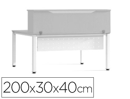 [5020AN02] MOSTRADOR DE ALTILLO ROCADA VALIDO PARA MESAS WORK METAL EXECUTIVE 200X30X40 CM ACABADO AN02 GRIS/GRIS