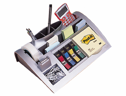 [DE272949095 (FT510091661)] ORGANIZADOR DE SOBREMESA 3M C-50 INCLUYE BLOC DE NOTAS ROLLO DE CINTA SCOTCH 4 DISPENSADORES DE BANDERITAS