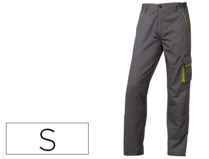 [M6PANGRPT] PANTALON DE TRABAJO DELTAPLUS CINTURA AJUSTABLE 5 BOLSILLOS COLOR GRIS VERDE TALLA S