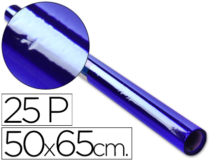[12502] PAPEL CELOFAN ROLLO TREPADO AZUL 25 HOJAS DE 50X65 CM