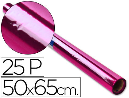 [12504] PAPEL CELOFAN ROLLO TREPADO ROSA 25 HOJAS DE 50X65 CM