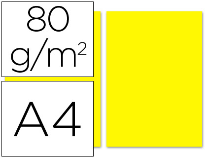 [PC48] PAPEL COLOR LIDERPAPEL A4 80GR AMARILLO PAQUETE DE 100 HOJAS