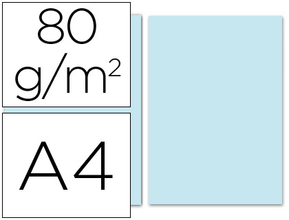 [PC59] PAPEL COLOR LIDERPAPEL A4 80GR CELESTE PAQUETE DE 100 HOJAS