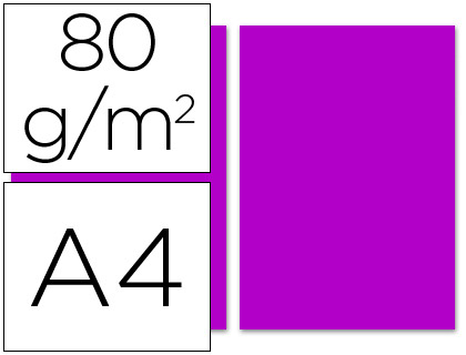 [PC56] PAPEL COLOR LIDERPAPEL A4 80GR FUCSIA PAQUETE DE 100 HOJAS