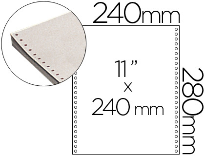 [1241032] PAPEL CONTINUO 240X11 BLANCO 3 HOJAS CAJA DE 1000 JUEGOS