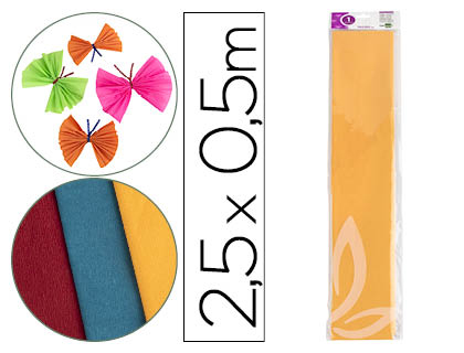 [CP03] PAPEL CRESPON LIDERPAPEL 50 CM X 2.5M 34G/M2 AMARILLO ORO