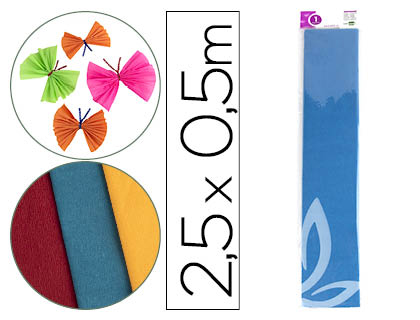[CP11] PAPEL CRESPON LIDERPAPEL 50 CM X 2.5M 34G/M2 AZUL