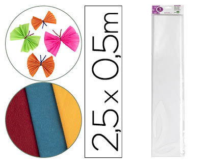 [CP01] PAPEL CRESPON LIDERPAPEL 50 CM X 2.5M 34G/M2 BLANCO