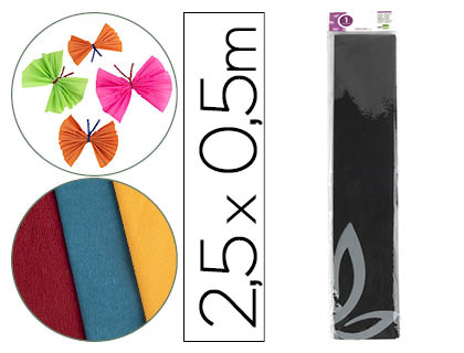 [CP17] PAPEL CRESPON LIDERPAPEL 50 CM X 2.5M 34G/M2 NEGRO