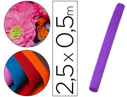 [CP34] PAPEL CRESPON LIDERPAPEL ROLLO DE 50 CM X 2,5 M 85G/M2 MORADO