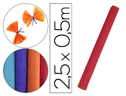 [CP27] PAPEL CRESPON LIDERPAPEL ROLLO DE 50 CM X 2,5 M 85G/M2 ROJO