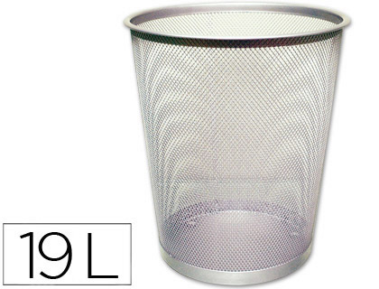 [KF00849] PAPELERA METALICA Q-CONNECT GRIS REJILLA 295X345MM