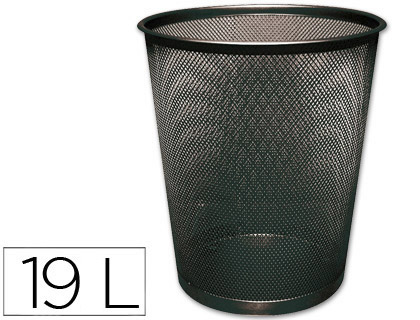 [KF00871] PAPELERA METALICA Q-CONNECT NEGRA REJILLA 295X345MM