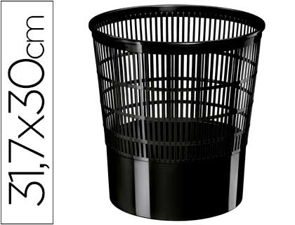 [1002370011] PAPELERA PLASTICO CEP ECOLINE REJILLA NEGRA 16 LITROS 30X30X31,7 CM